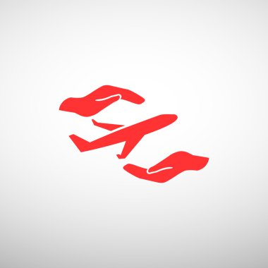 Uçak eller web simgesi
