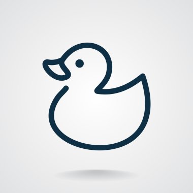 Oyuncak ördek yavrusu anahat web simgesi