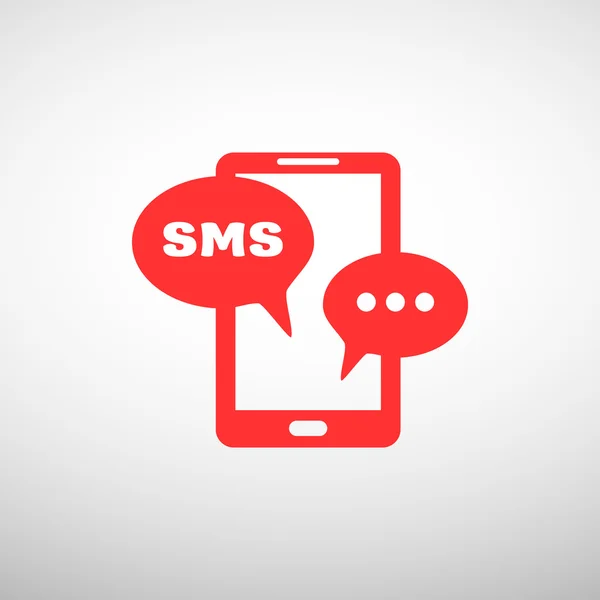 Smartphone con icono de burbujas sms — Vector de stock