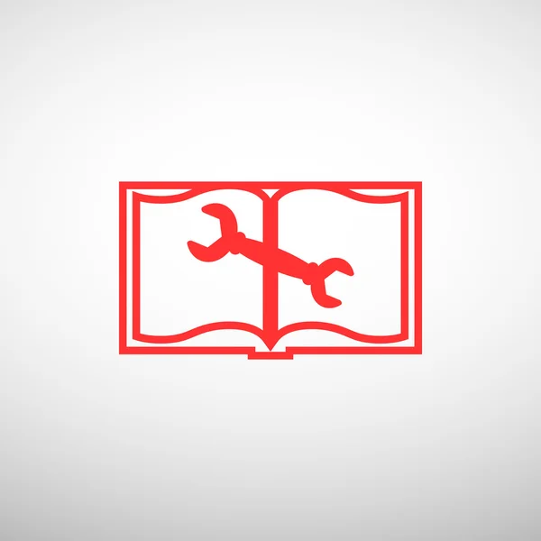 Icono de libro abierto, concepto de instrucción, ilustración de vectores de esquema — Archivo Imágenes Vectoriales