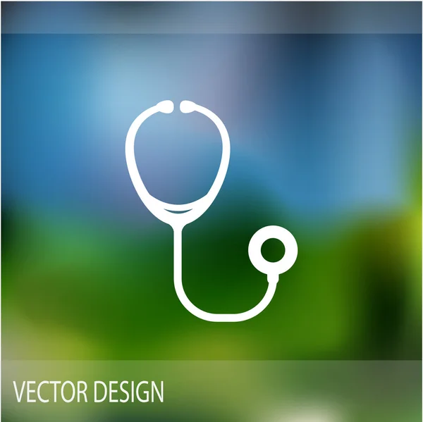 Stethoscope simple icône web — Image vectorielle