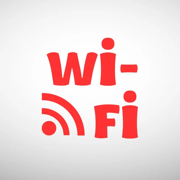 Iscrizione Wi-Fi con icona delle onde — Vettoriale Stock