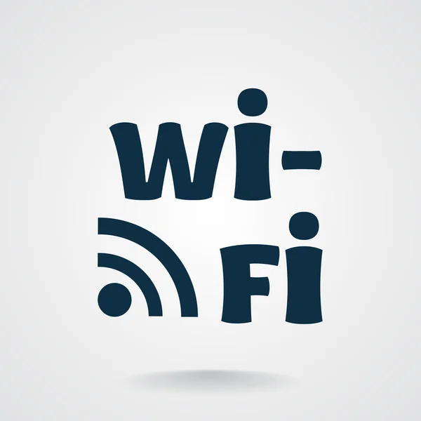 Wi-Fi-Inschrift mit Wellen-Symbol — Stockvektor