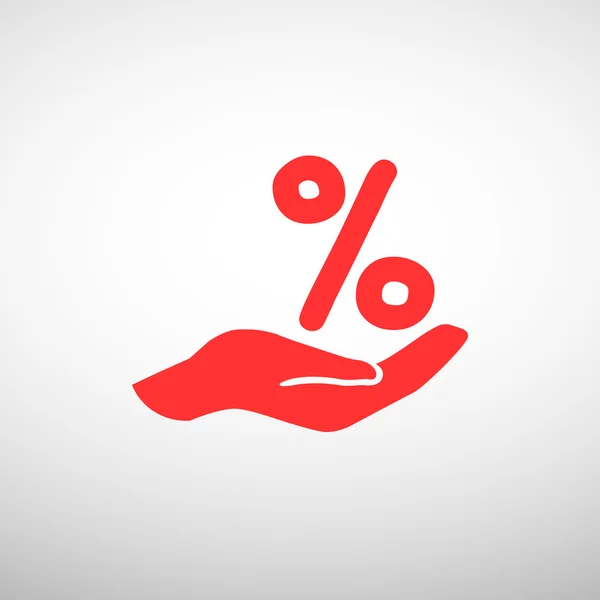 Prozent-Zeichen auf menschlicher Hand — Stockvektor