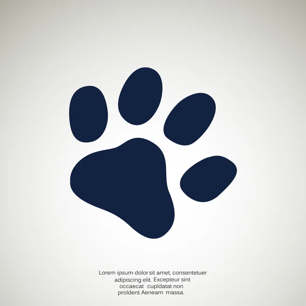 Hond paw track eenvoudige pictogram — Stockvector