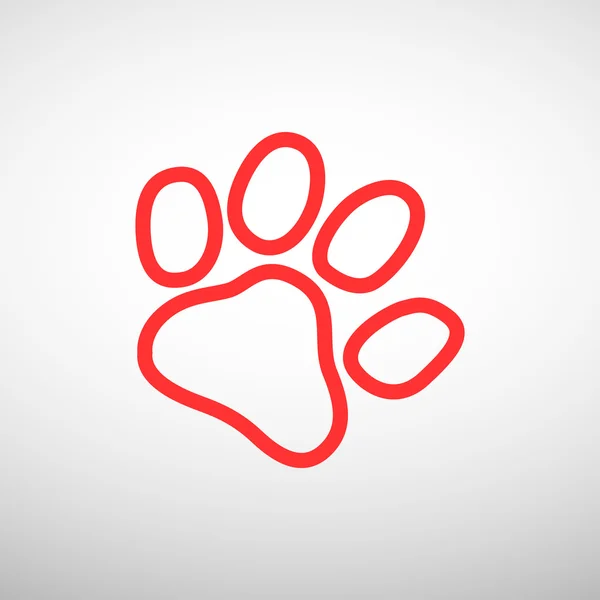 Perro pata pista simple icono — Vector de stock