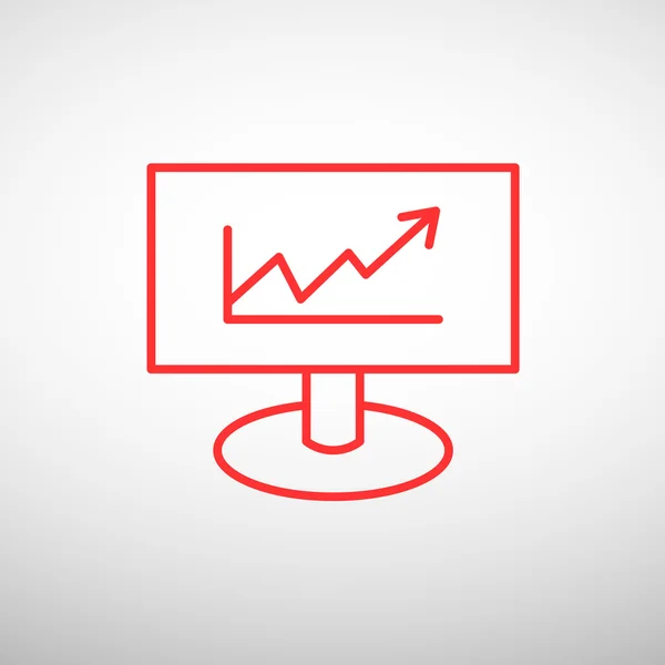 Monitor mit Graphen-Websymbol — Stockvektor