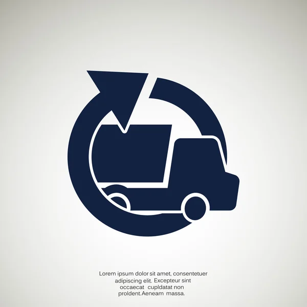 Απλή φορτηγό με γύρο βέλος — Διανυσματικό Αρχείο