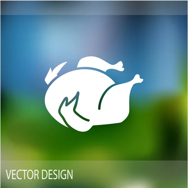 Icône web poulet rôti — Image vectorielle