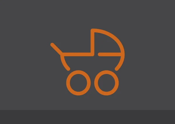 Simple stroller outline web icon, vector illustration — Stock Vector