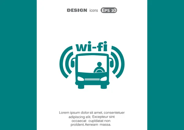 Wi-Fi w autobus znak — Wektor stockowy