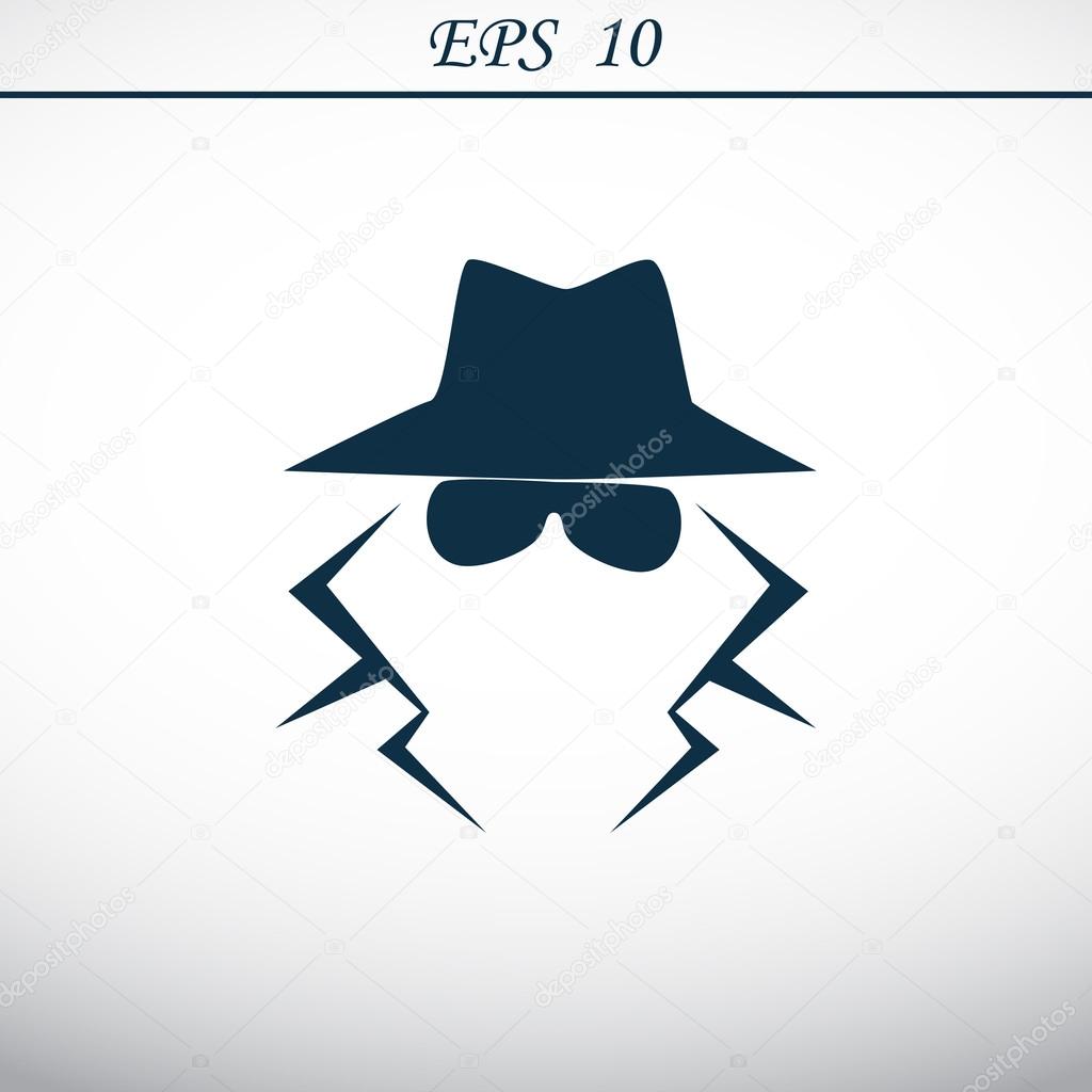 Anonymous spy agent silhouette