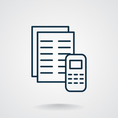 Kağıtları cep telefonu basit web simgesi ile