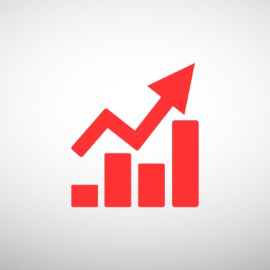 Yükselen grafik basit web simgesi
