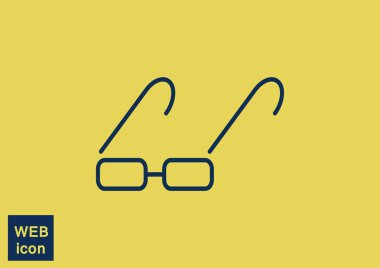 Basit dikdörtgen gözlük simgesi