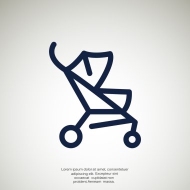 Basit bebek arabası anahat web simgesi