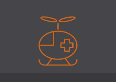 Basit helikopter web simgesi, anahat vektör çizim