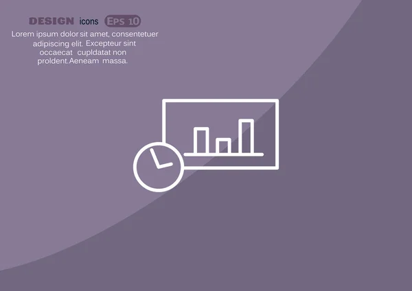Gráfico con el icono web del reloj — Archivo Imágenes Vectoriales