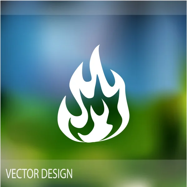 Fuego llamas icono web — Vector de stock
