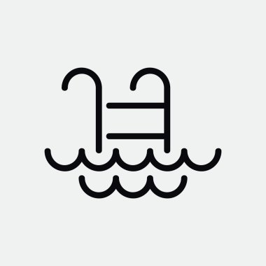 Dalgalar simgesi ile havuzu merdiveni 