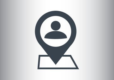 İnsan konum işaretçisi basit simgesine 