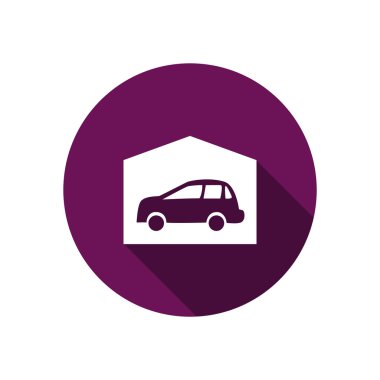 Garajda araba basit simgesiyle 