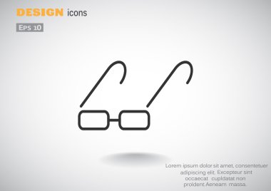 Basit dikdörtgen gözlük simgesi 