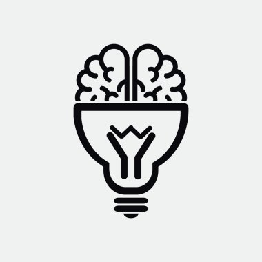 Ampul simgesi olan beyin 