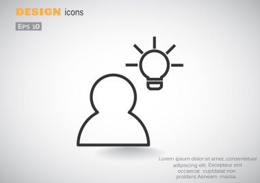 İnsan ve ampul basit simgesi 