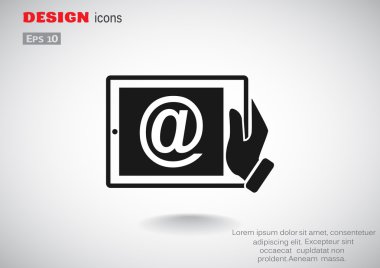 Dijital tablet basit web simgesi 