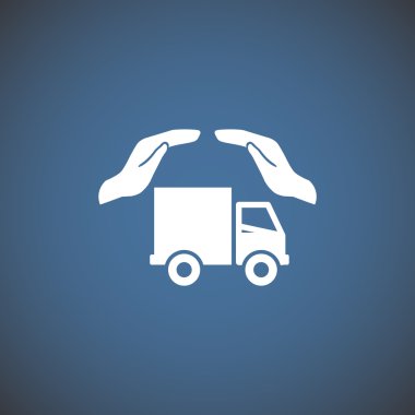 Eller web simgesi ile kamyon 