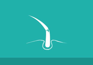 Hasarlı saçın web simgesi, basit vektör çizim