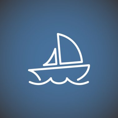 Yelkenli tekne web simgesi 
