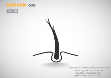 Hasarlı saçın web simgesi, basit vektör çizim