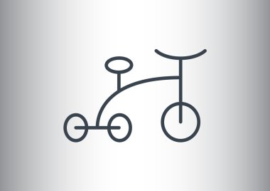 Bebek üç tekerlekli bisiklet basit simgesi 