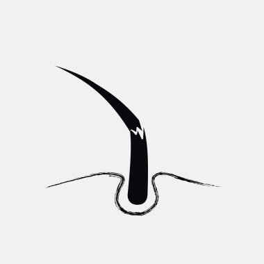 Hasarlı saçın web simgesi, basit vektör çizim