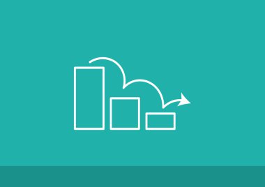 Grafik simgesi üzerinde Eğri ok 