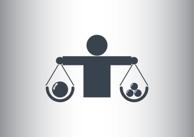 İnsan ölçekler basit web simgesi 