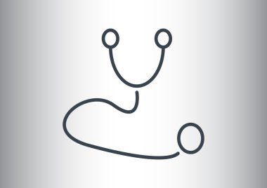 Stetoskop basit web simgesi 
