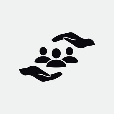 Grup insanlar ve eller simgesini 