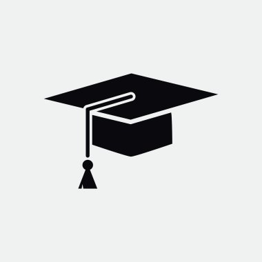 Akademik şapka basit web simgesi 