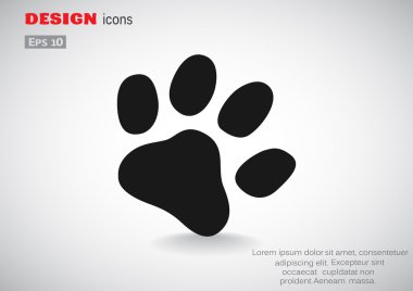 Köpek pençe parça basit simgesi 