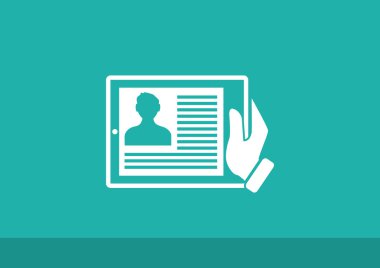 Dijital tablet basit web simgesi 