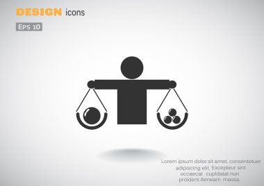 İnsan ölçekler basit web simgesi 