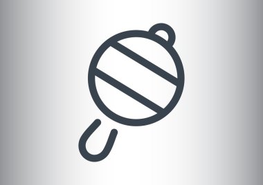 Icône de hochet de bébé simple, contour vector illustration 