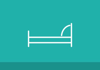 Hastane yatak basit simgesi 