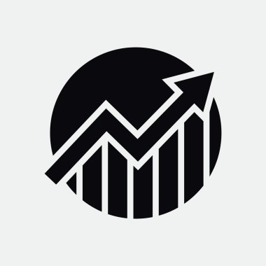 Yükselen grafik basit web simgesi 