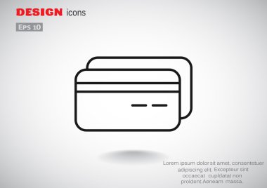 Plastik kart basit web simgesi 