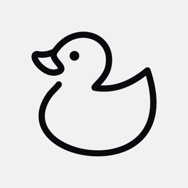 Oyuncak ördek yavrusu anahat web simgesi 