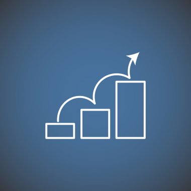 Grafik simgesi üzerinde Eğri ok 